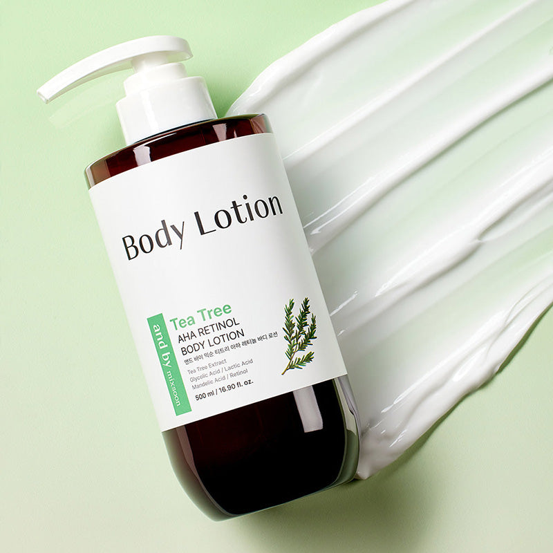 and by mixsoon Tea Tree AHA Retinol Body Lotion