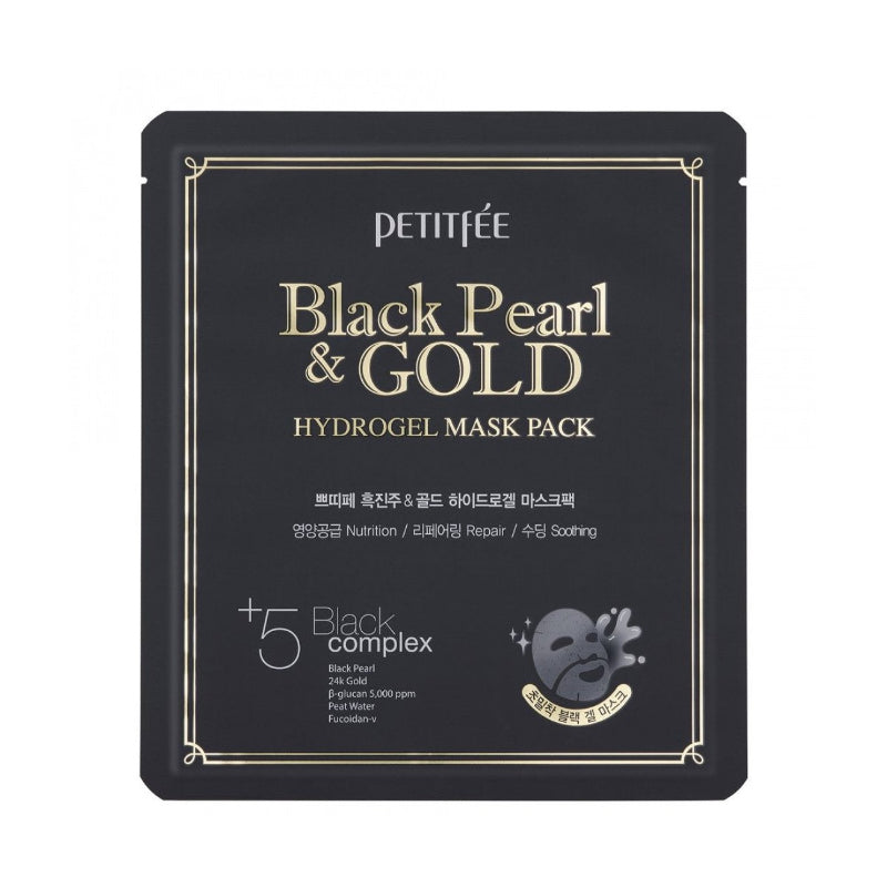  Black Pearl & Gold Hydrogel Mask Pack - Korean-Skincare